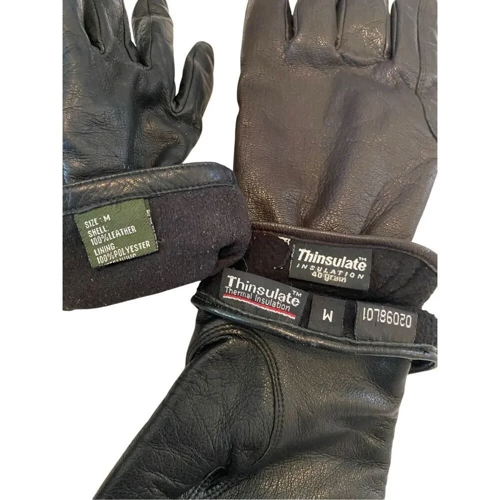 3 Mismatched Thinsulate Leather Gloves Wmns Medium Imperfect Craft Costume Use